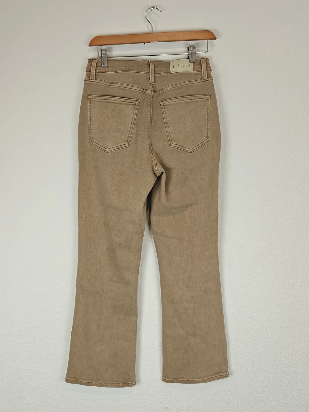 Pistola “Lennon” Mink Snow Cropped Jeans – Neutral Chic High Rise Denim Size 28 - Picture 12 of 16
